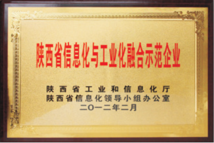 陜西省信息化與工業(yè)化融合示范企業(yè)